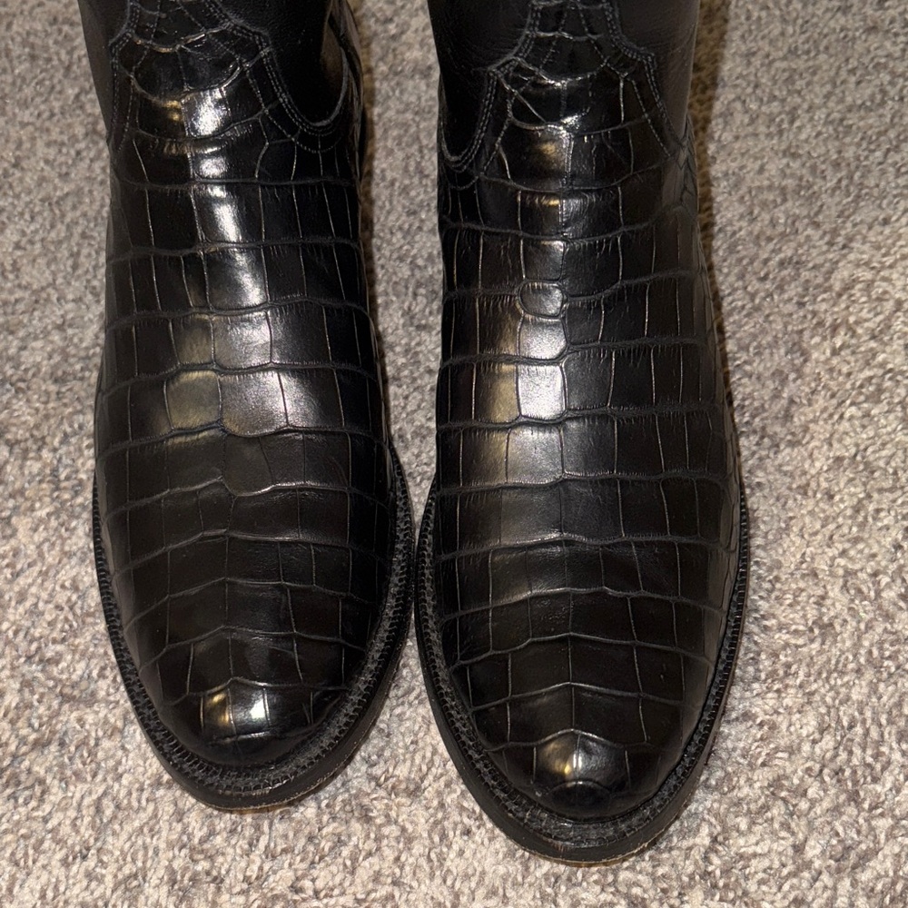 Black Jack alligator boots with lone star inlay. Size 9D - Picture 3 of 10